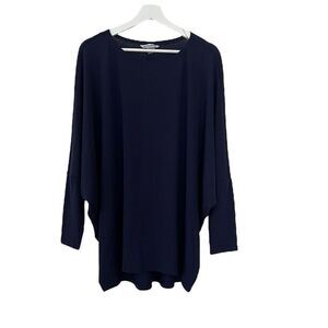 Peter Nygard Navy Dolman Sleeve Oversized Knit Sweater size Large NWT
